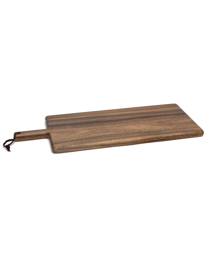 Lipper International Acacia Paddle Board With Leather Tie In Brown