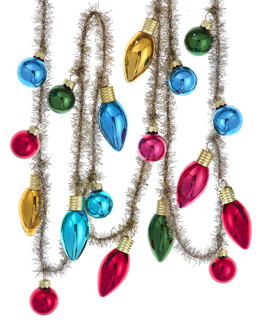Kurt Adler Gold Tinsel Garland In Multicolor
