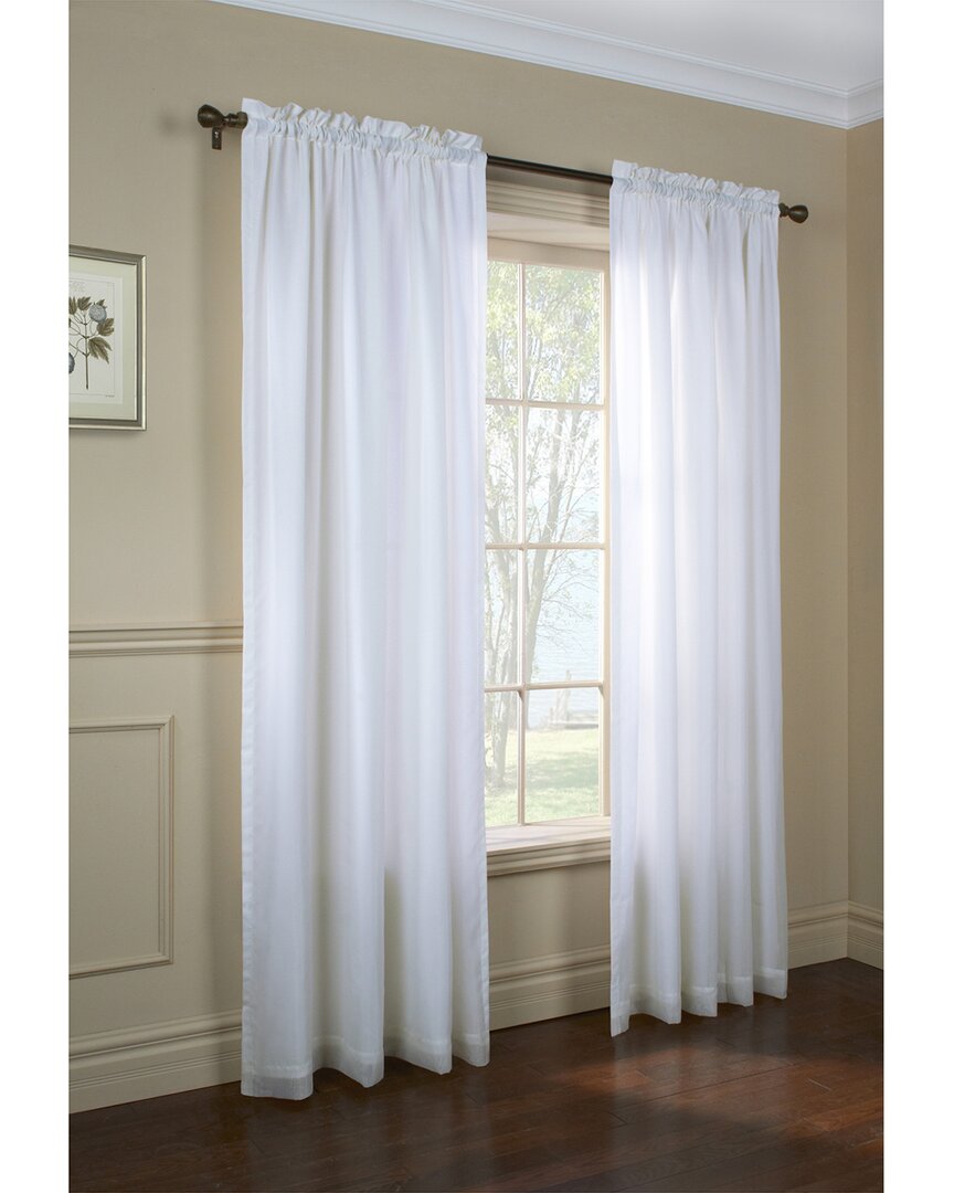Thermalogic Thermavoile Rhaspody Lined Rod Pocket Curtain Panel In Ivory