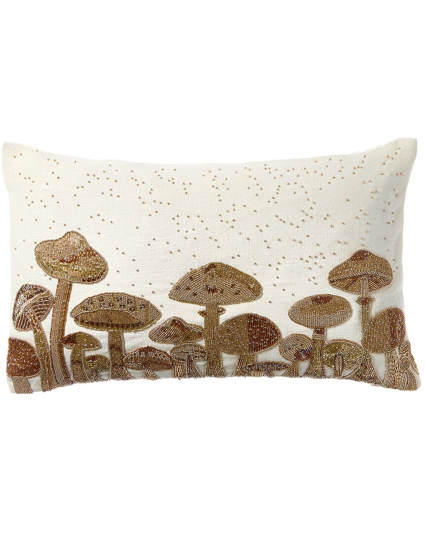 Jonathan Adler Us Kit Botanist Mushroom Field Beaded Pillow In Multi