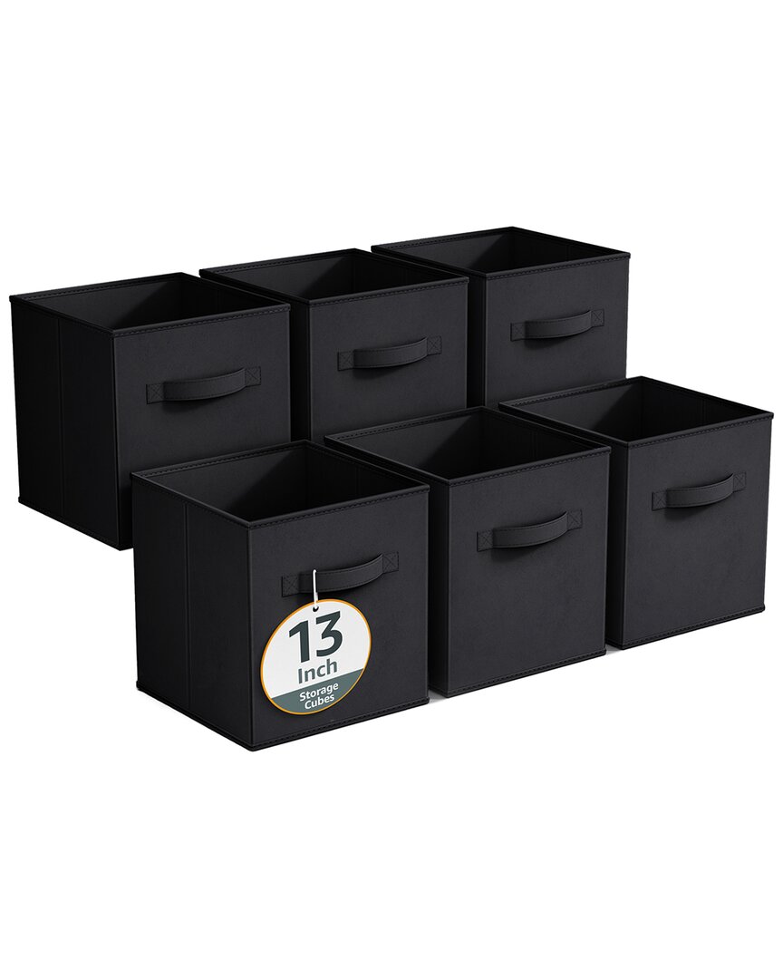 Sorbus 13in 6 Pack Fabric Storage Cubes In Black