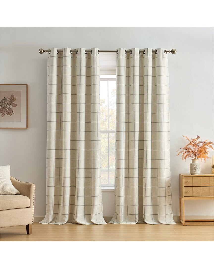 Threadmade Brighton Grommet Window Curtain Panel In Grey