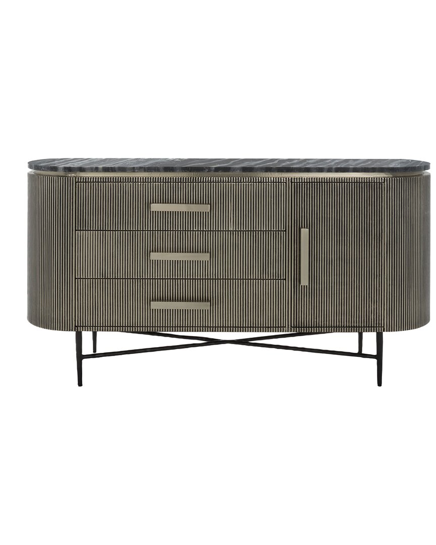 Safavieh Couture Everlyse Marble Top Sideboard In Silver