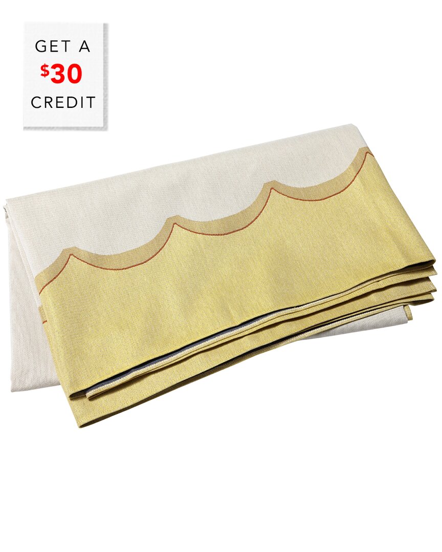 Vietri Tavola Yellow Scalloped Tablecloth With $26 Credit