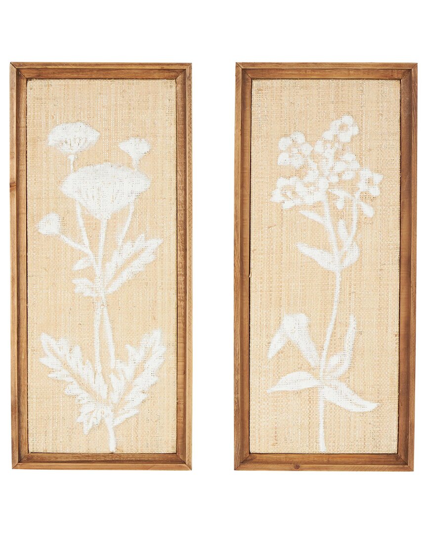 Peyton Lane Set Of 2 Floral Wood Textured Home Wall Decor