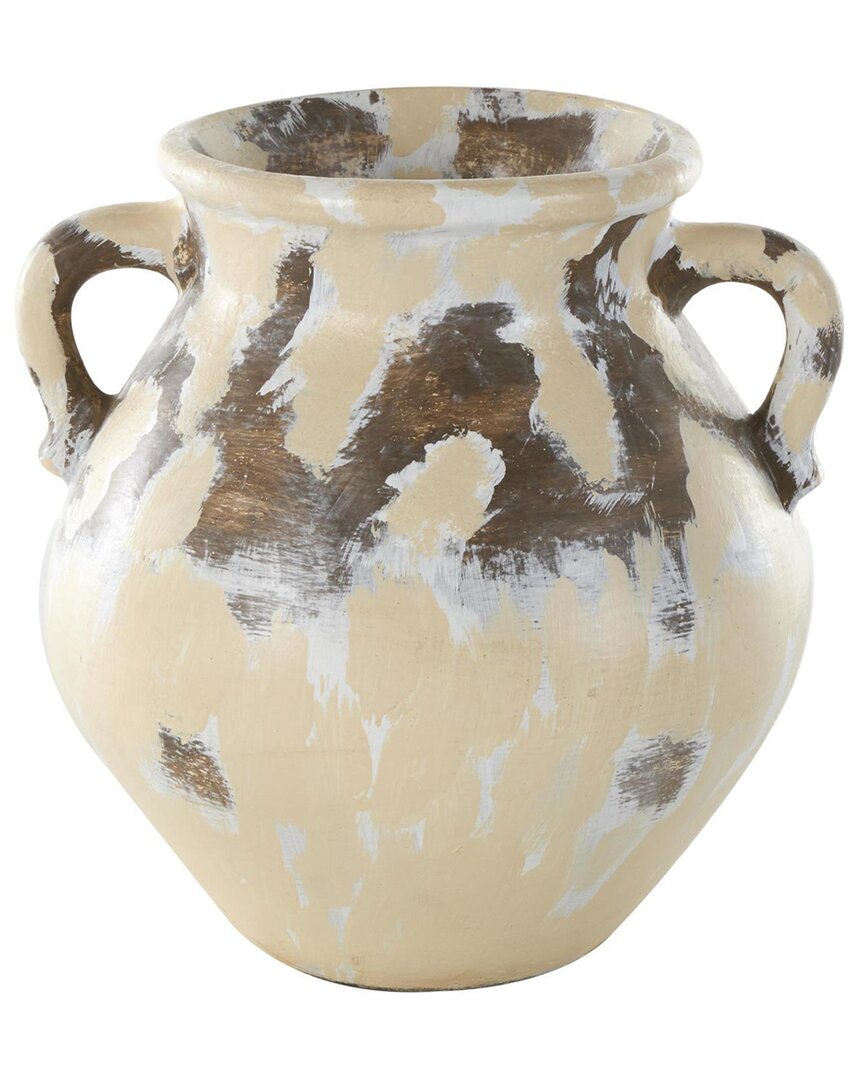 Peyton Lane Ceramic Antique Style Pot Decorative Vase In White