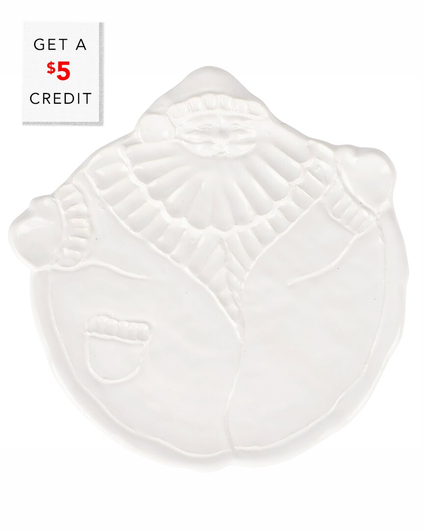 Vietri Pietra Natale Figural Santa Salad Plate