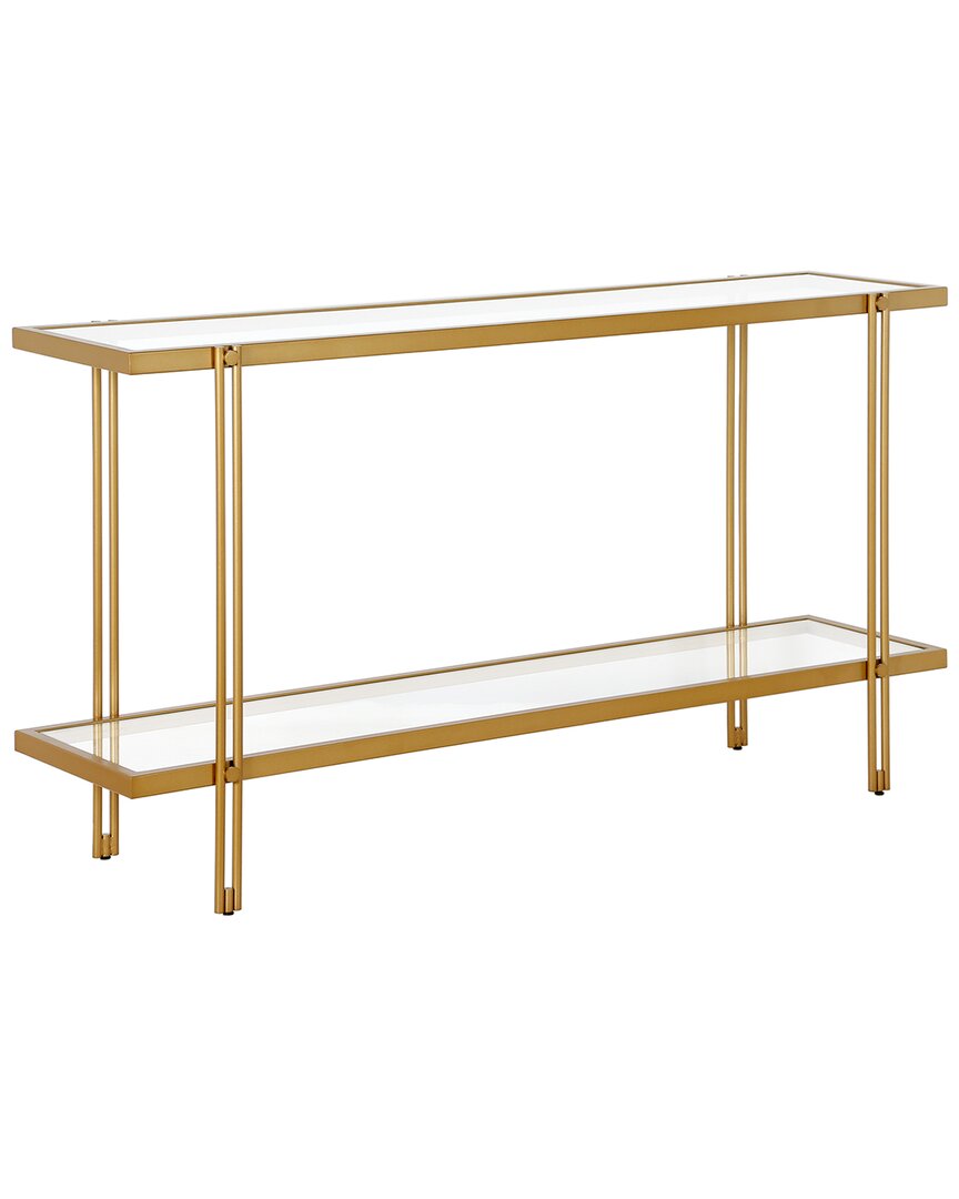 Abraham + Ivy Inez 55in Brass Finish Console Table In Gold