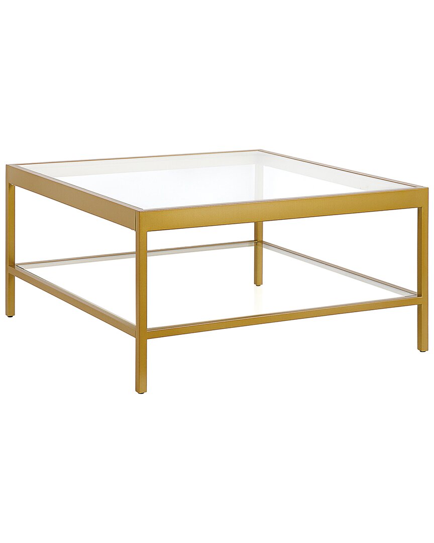 Abraham + Ivy Alexis Brass Finish Square Coffee Table In Gold