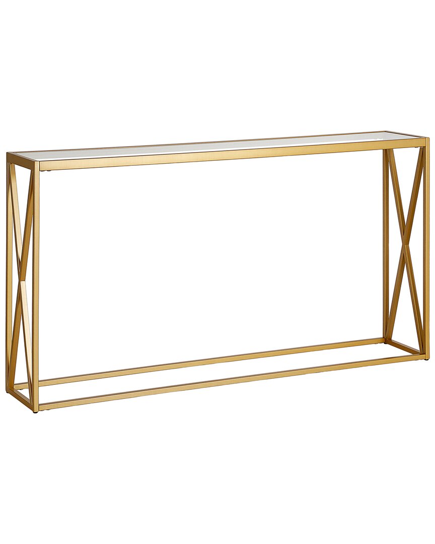 Abraham + Ivy Arlo 55in Brass Finish Console Table In Gold