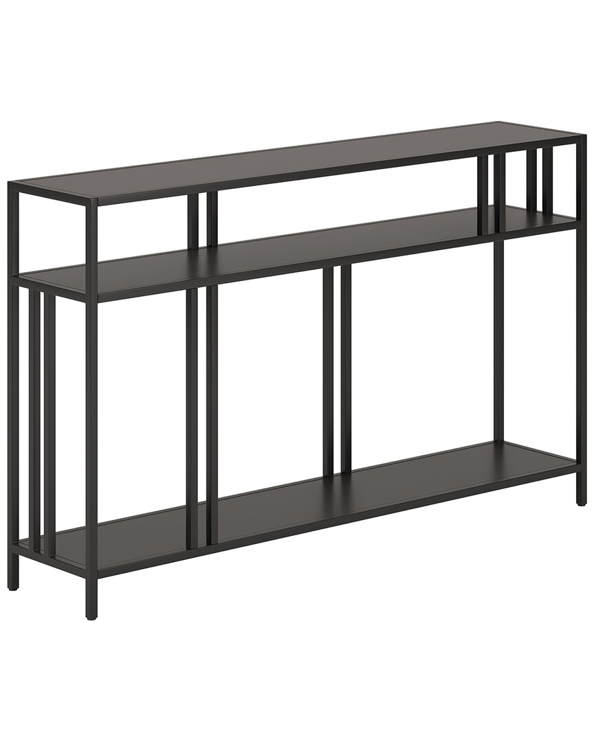 Abraham + Ivy Cortland 48in Blackened Bronze Console Table With Metal Shelves