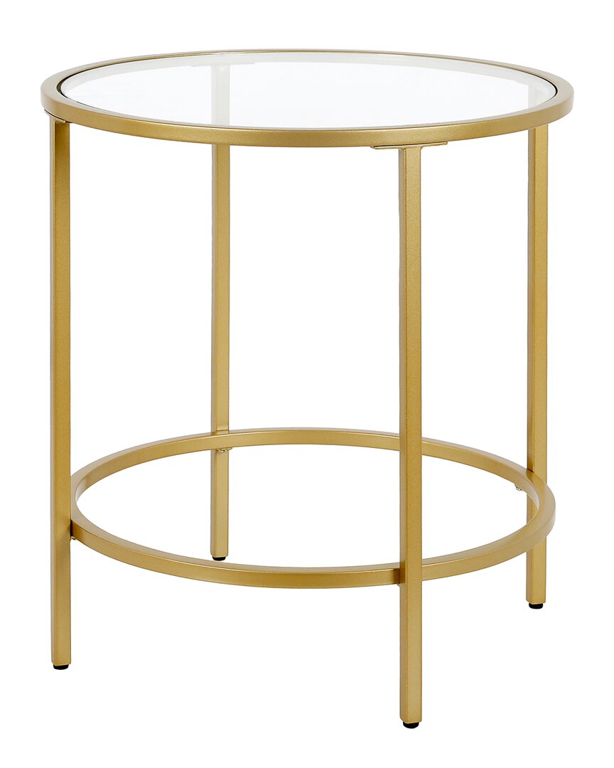 Abraham + Ivy Sivil Brass Finish Round Side Table In Gold