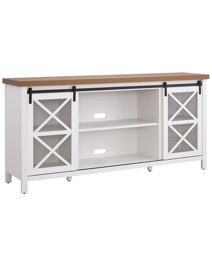 Abraham + Ivy Clementine 68in White And Golden Oak Tv Stand