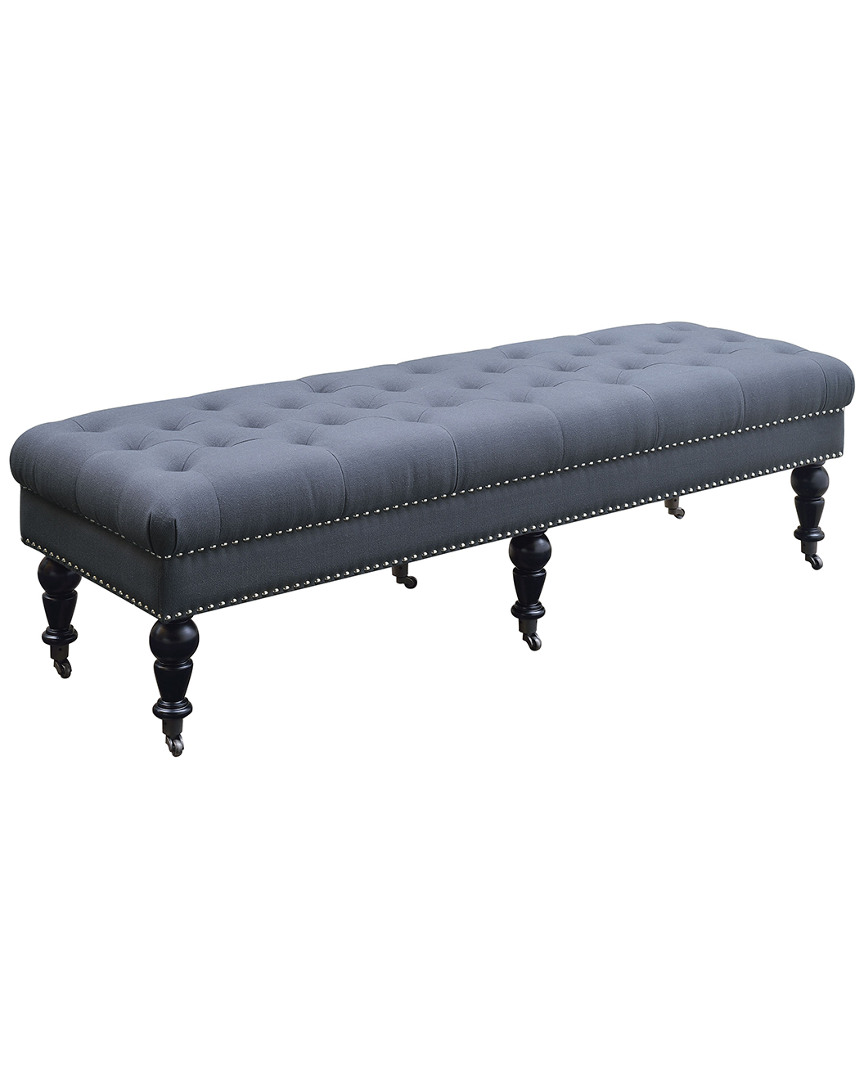 Linon Furniture Linon Tess Charcoal 62in Bench