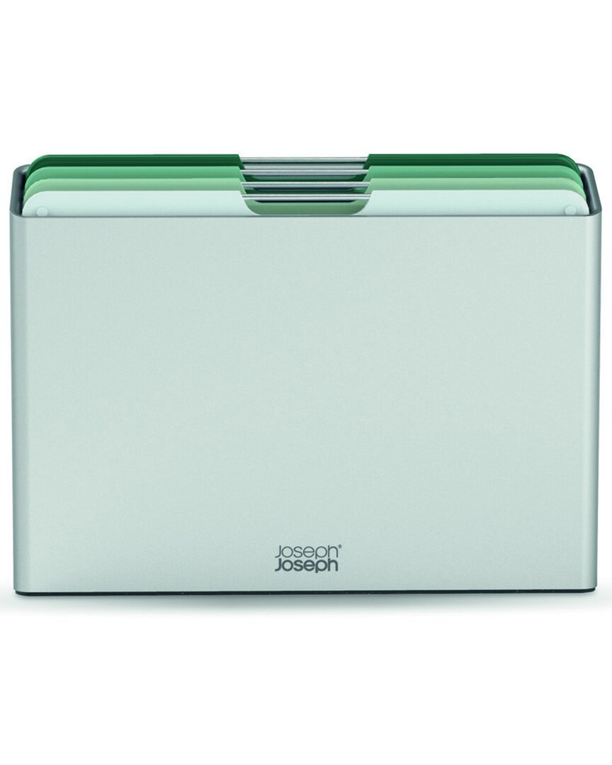 Joseph Joseph Folio Large 4pc Cutting Board Set With Storage Case In Green