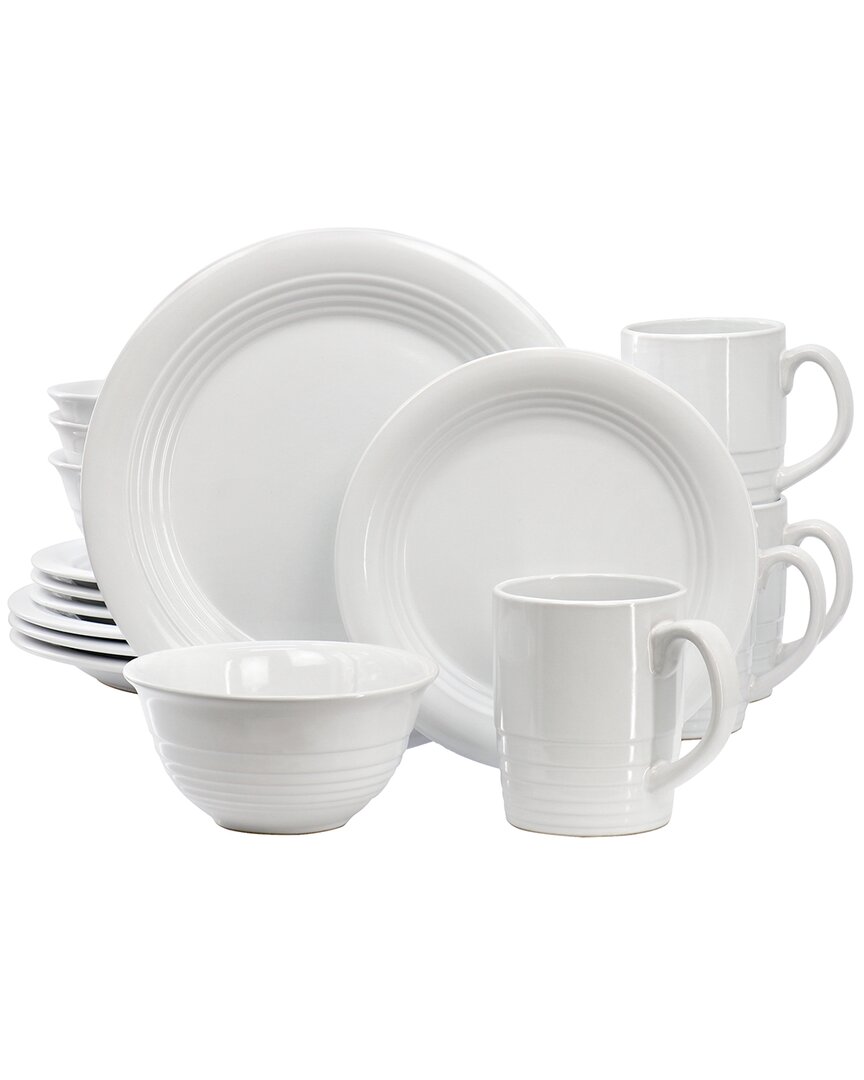 Martha Stewart Everyday 16pc Round Stoneware Dinnerware Set In White