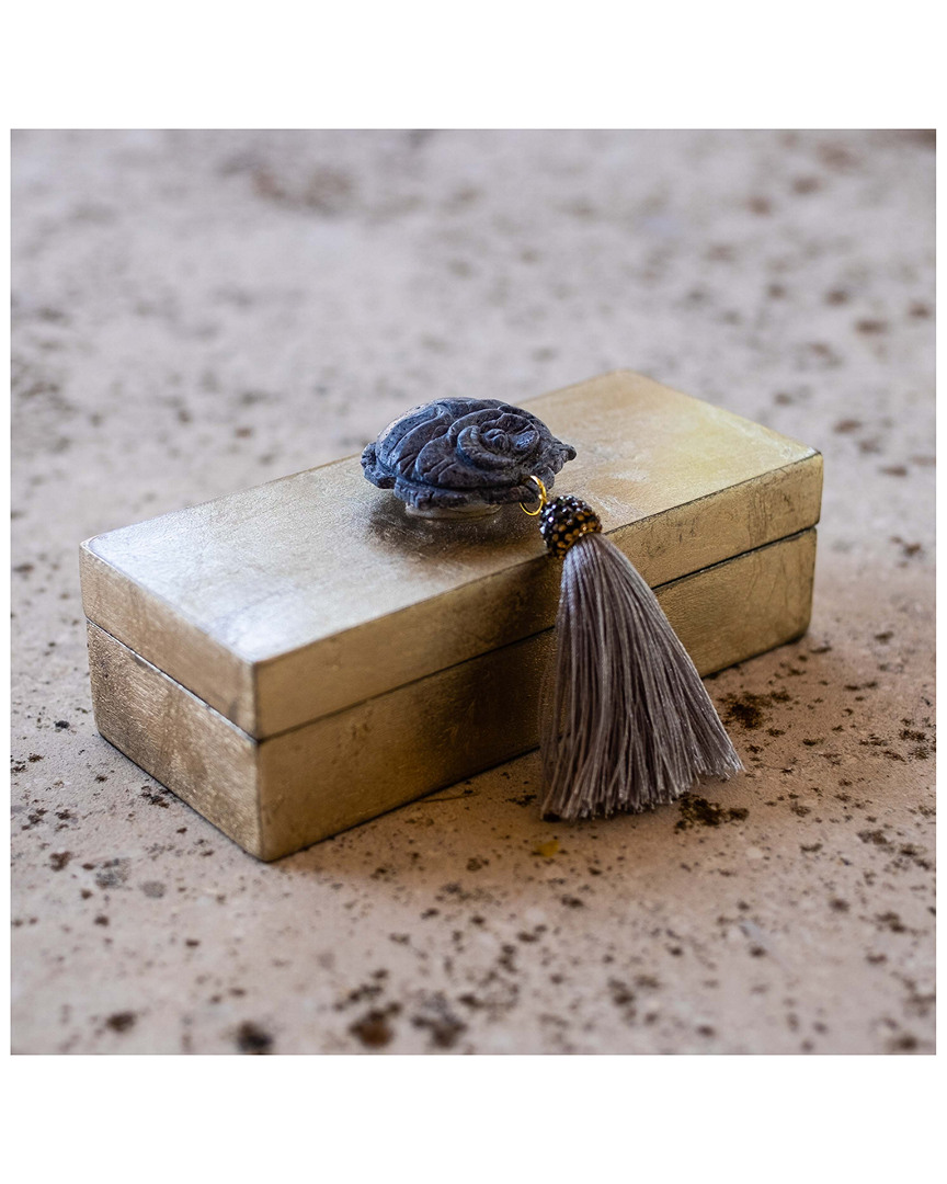 Mapleton Drive Small Brushed Gold Box In Purple