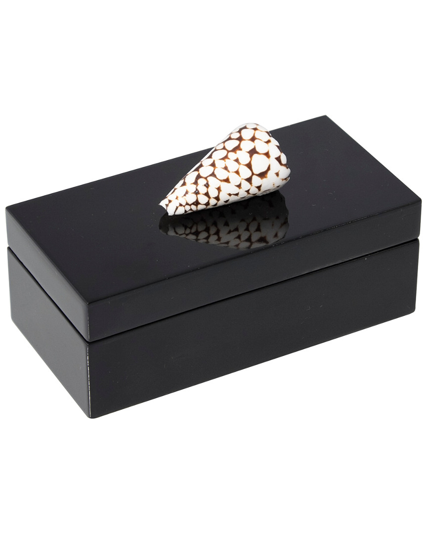 Mapleton Drive Medium Black Lacquer Box In Gold