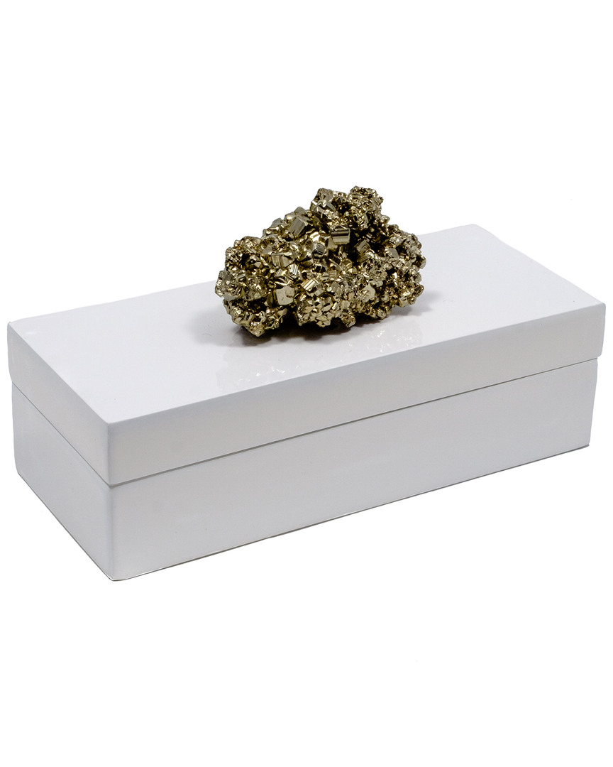 Mapleton Drive Small White Lacquer Box In Green