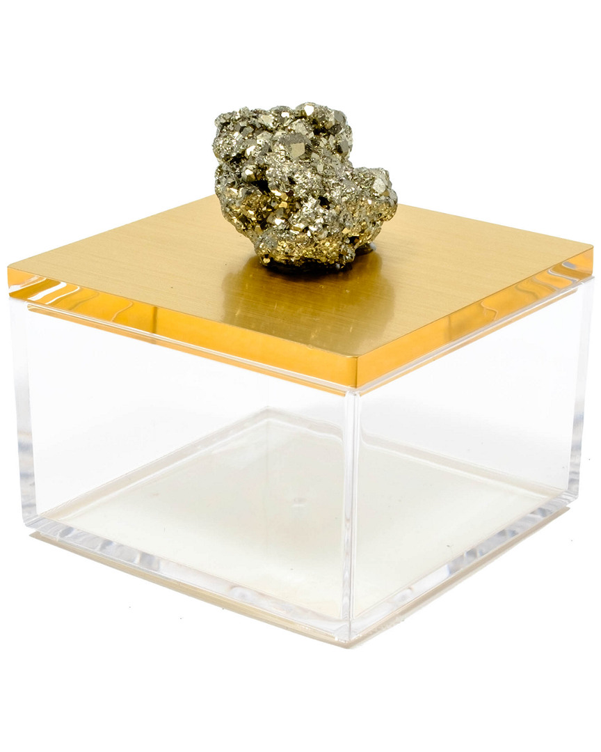 Mapleton Drive Metallic Gold Gem Box In Burgundy