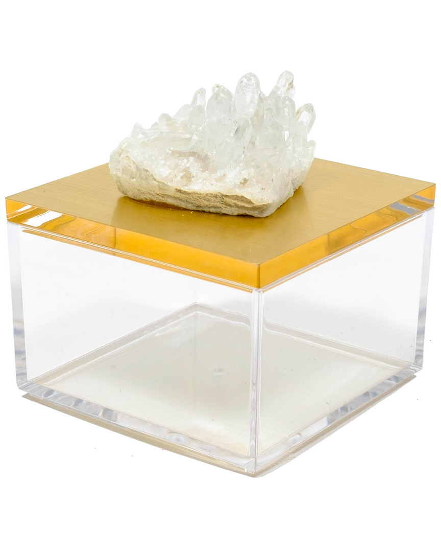 Mapleton Drive Metallic Gold Gem Box In White