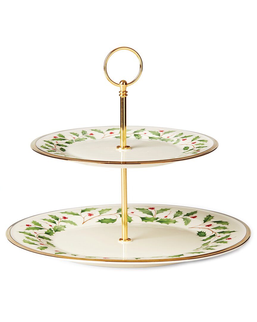 Lenox Holiday 2-tiered Server In White