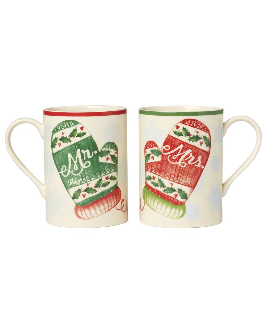 Lenox Mr. & Mrs. Mugs, Set Of 2 In White