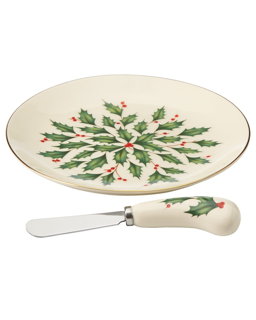 Lenox Hosting The Holidays Cheese Plate & Knife Set In White