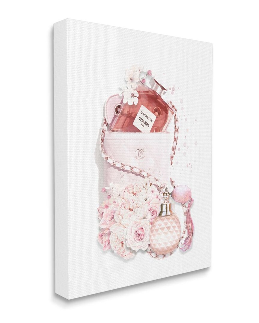 Stupell Pink Designer Bag With Chic Florals Paint Splatter Wall Art