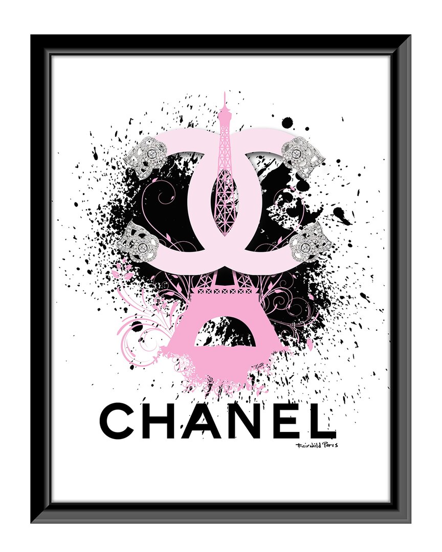 Fairchild Paris Venice Beach Collections Chanel Paris Pink Eiffel Tower Framed Print Wall Art