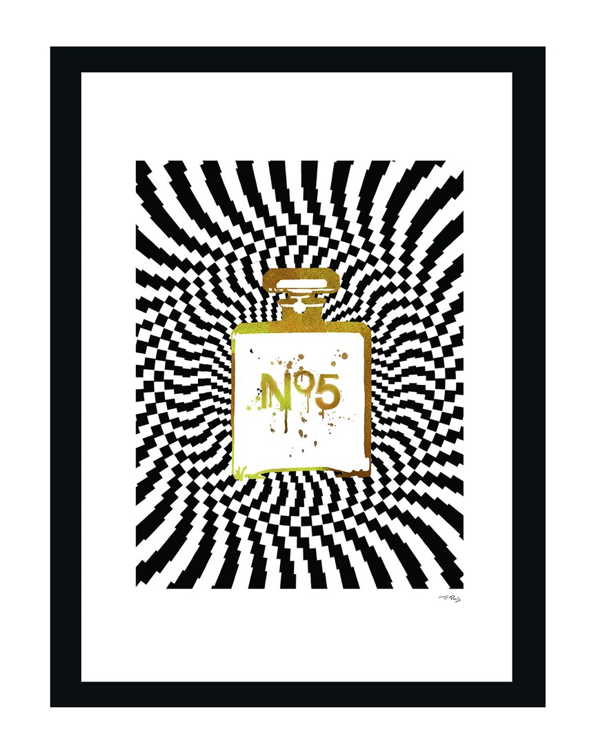 Fairchild Paris Venice Beach Collections Chanel No5 Bottle Psychedelic Framed Print Wall Art