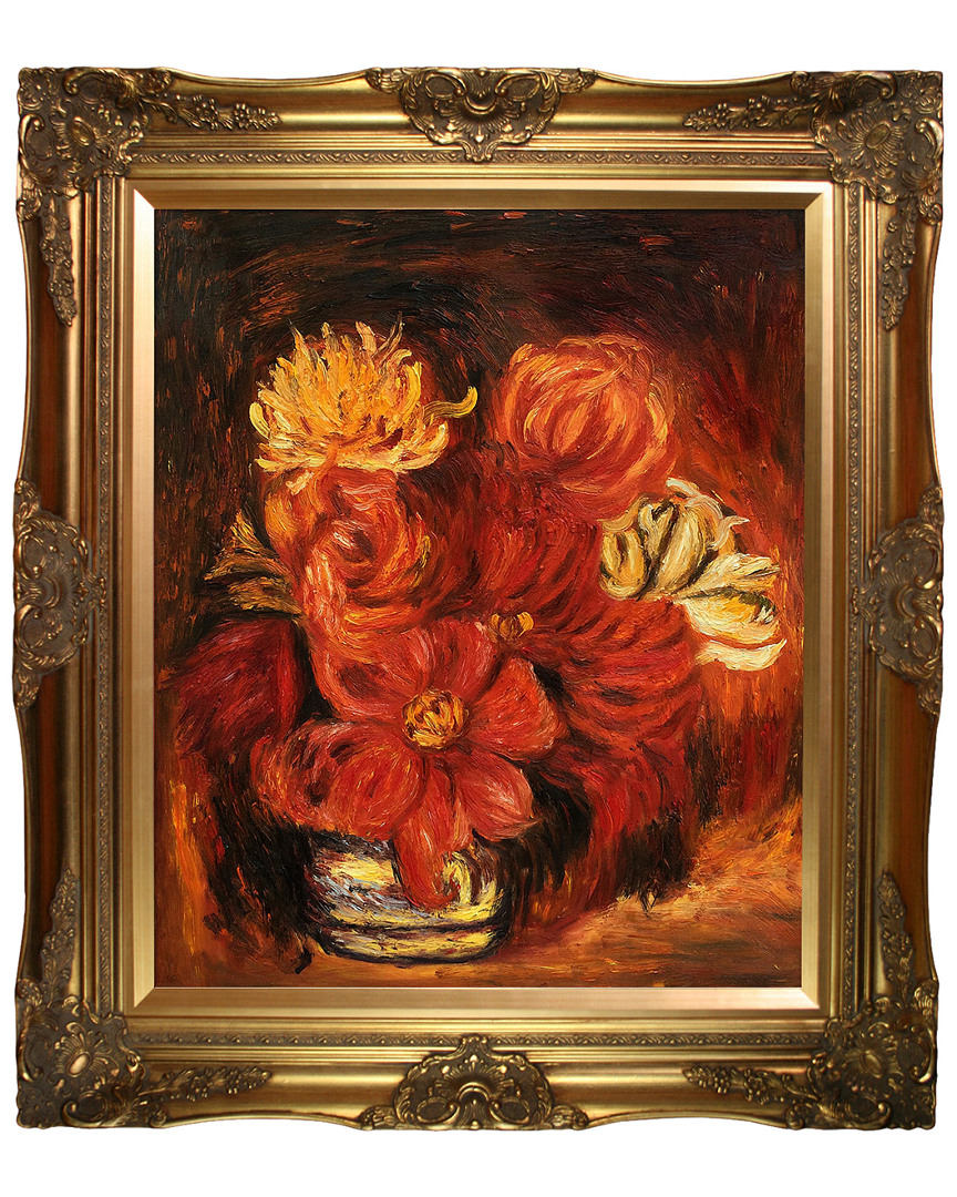 Overstock Art Dahlias 1890 Framed Oil Reproduction Of An Original Painting By Pierre Auguste Renoir