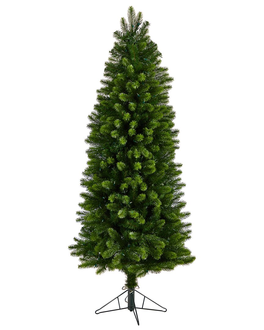 Nearly Natural 6ft. Slim Virginia Spruce Artificial Christmas Tree In Green