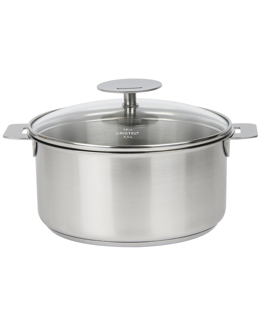 CRISTEL CRISTEL MUTINE SATIN 2QT SAUCEPAN WITH LID AND REMOVABLE HANDLE