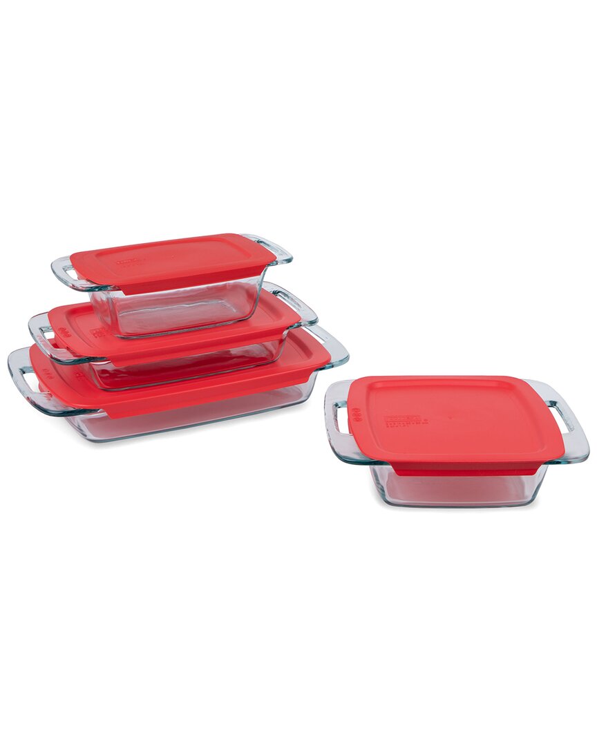 PYREX PYREX EASY GRAB 8PC GLASS BAKING DISH SET WITH LIDS