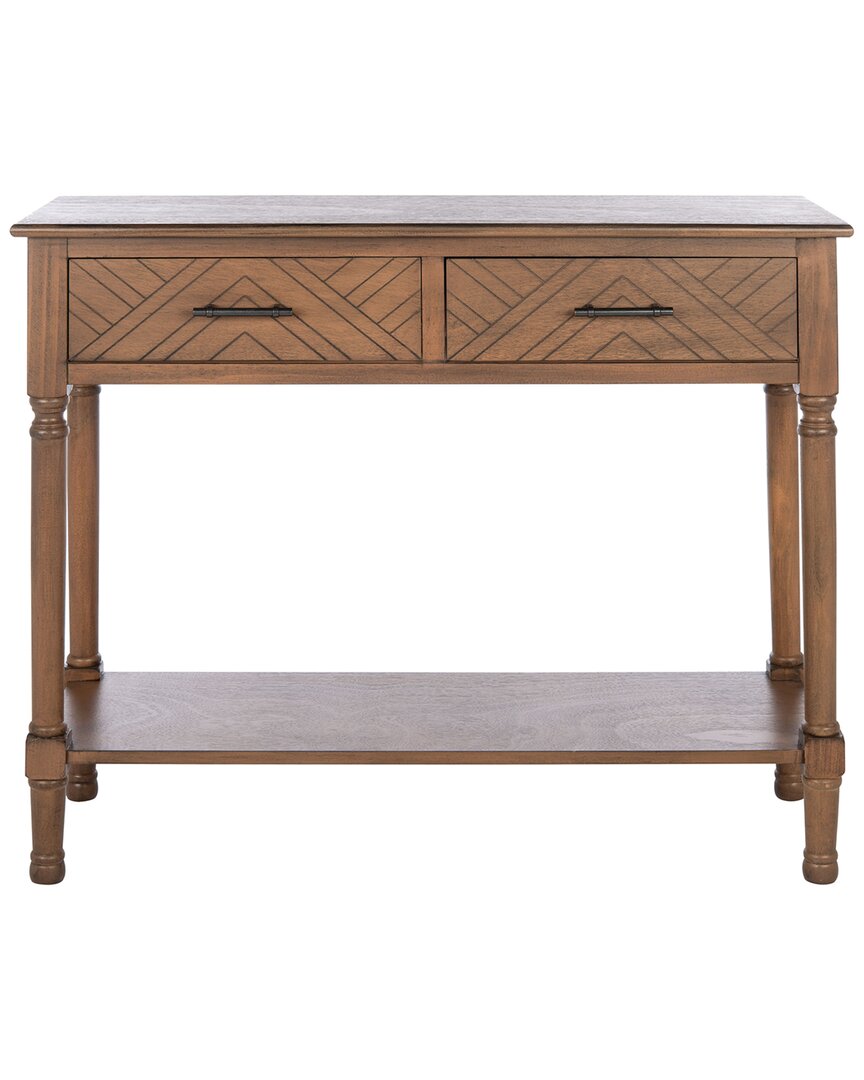 Safavieh Peyton 2 Drawer Console Table In Brown