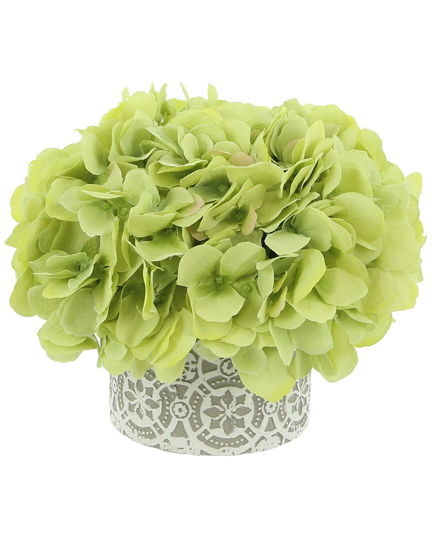 Creative Displays Green Hydrangea In Fiberstone Pot Floral Arrangement