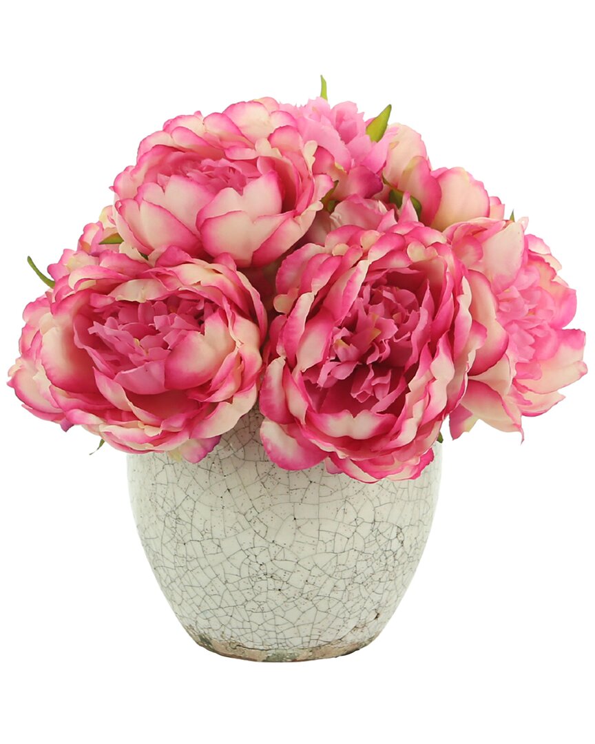 Creative Displays Pink Peony In Ceramic Pot Floral Arrangement