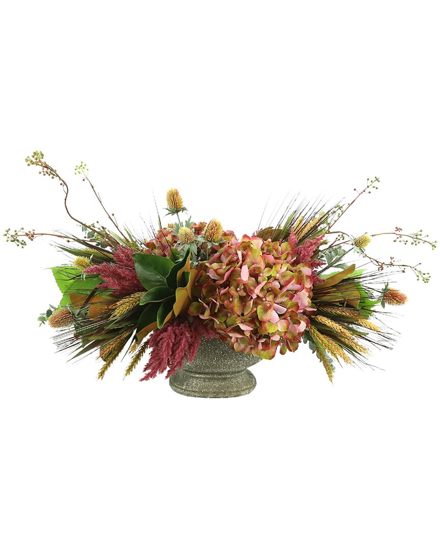 Creative Displays Purple Hydrangea And Pampas Fall Centerpiece In Mauve