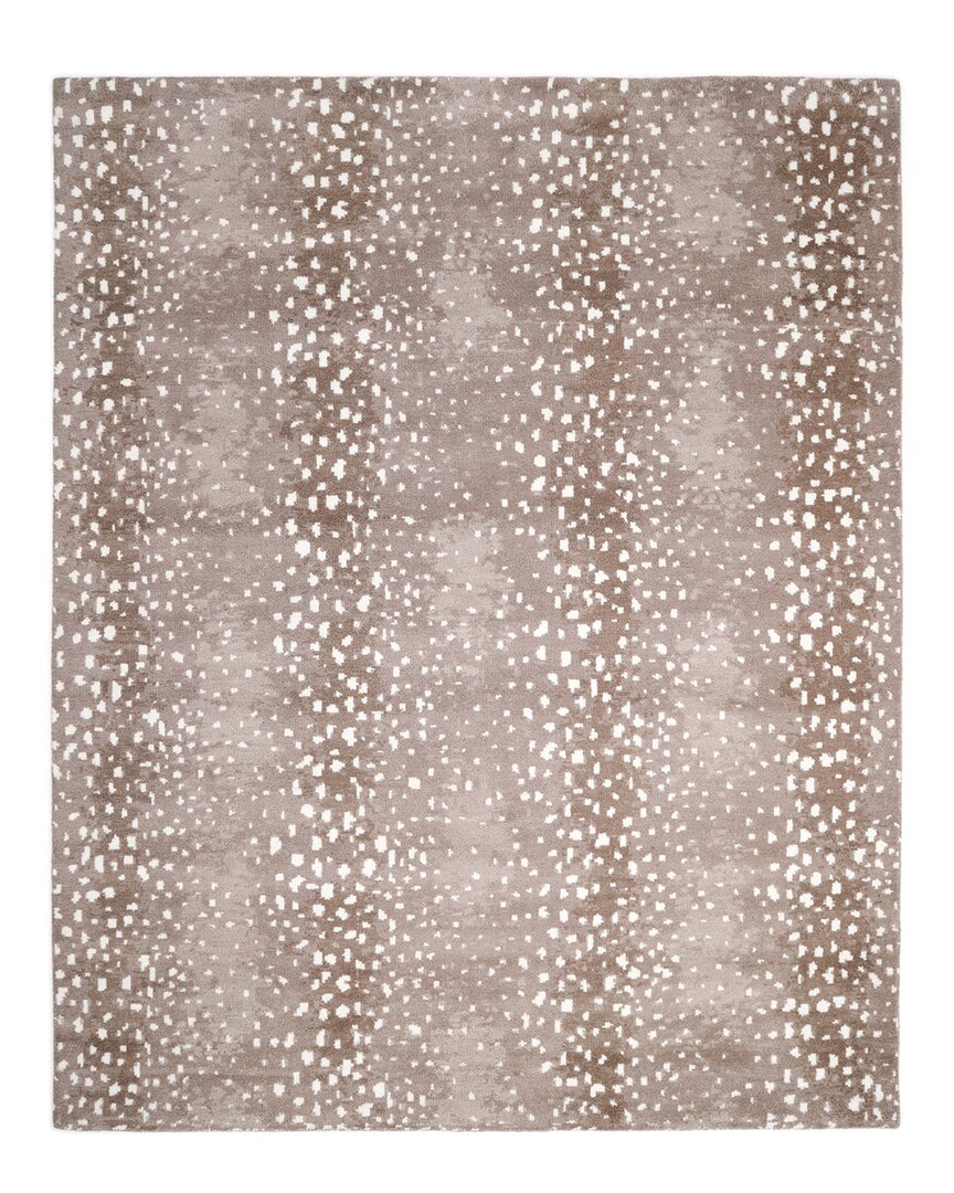 Solo Rugs Louis Contemporary Animal Hand-knotted Wool-blend Area Rug In Brown