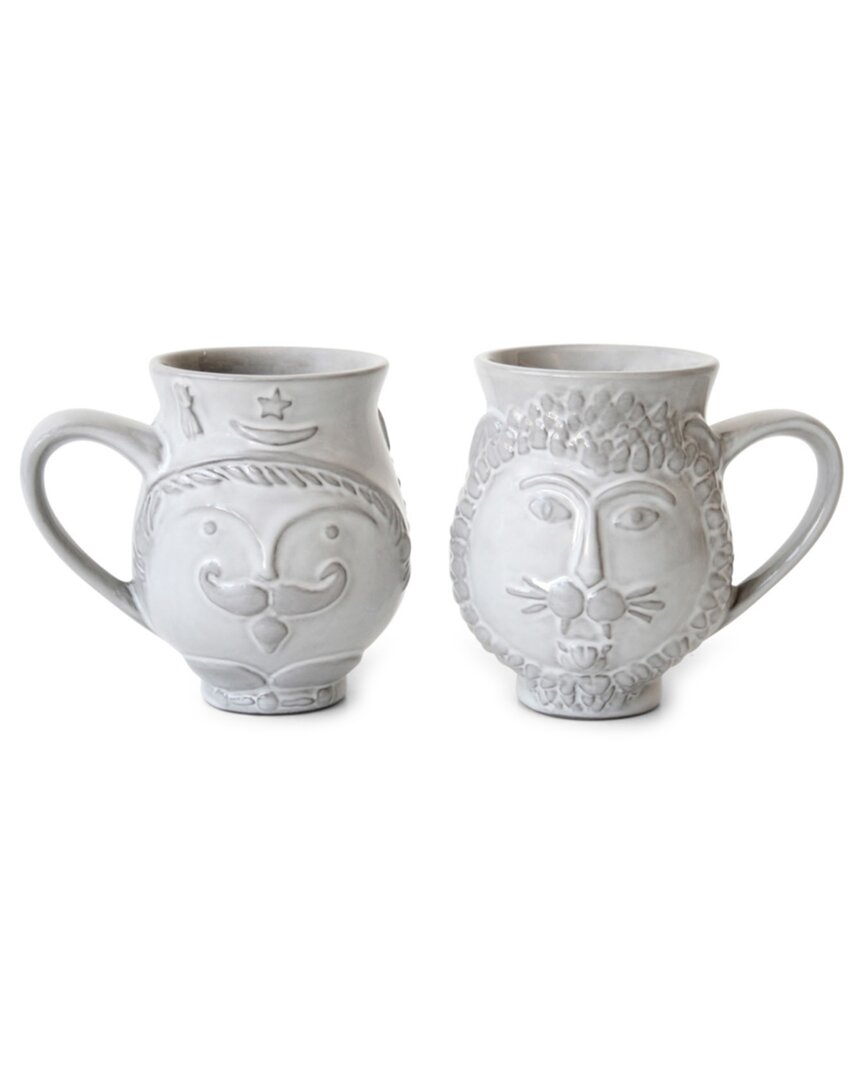 Jonathan Adler Utopia Lion / Tamer Mug In White