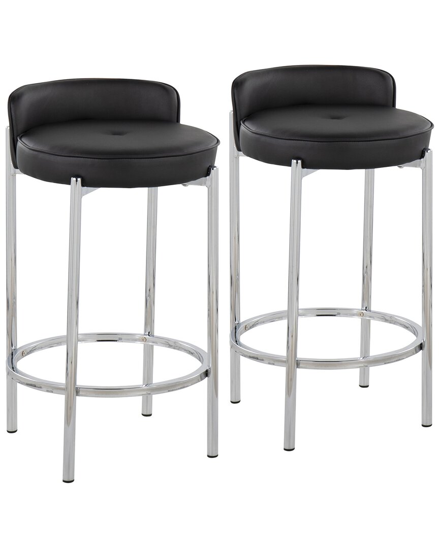 Lumisource Chloe Counter Stool Set Of 2 In Silver