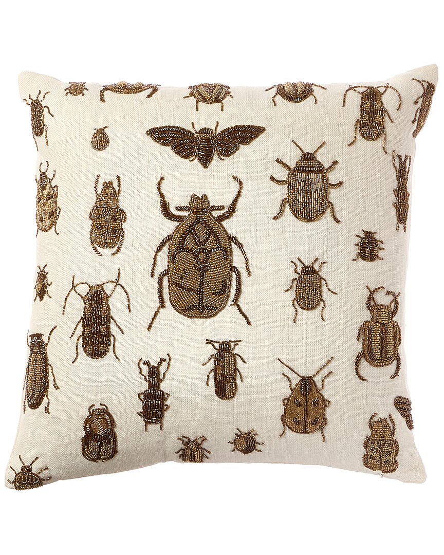 Jonathan Adler Us Botanist Specimen Beaded Pillow In White