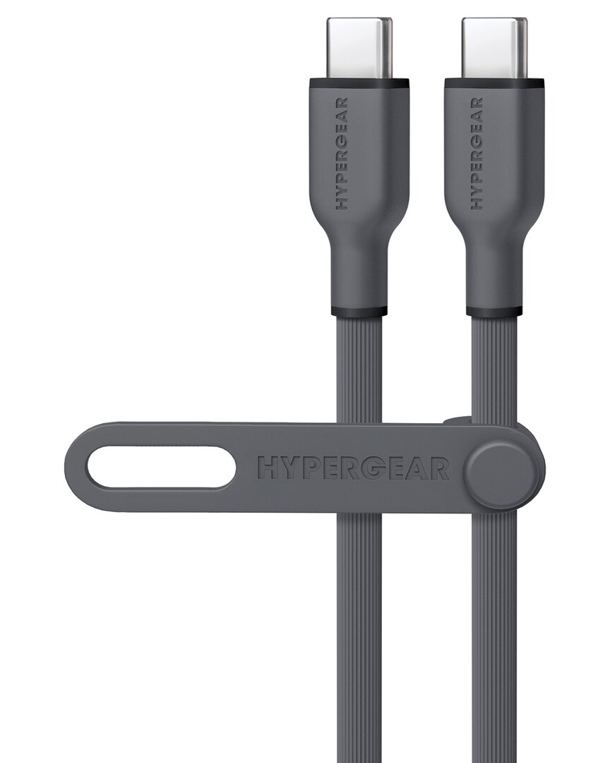 Hypergear Flexi Pro Usb-c To Usb-c Cable 15ft In Grey
