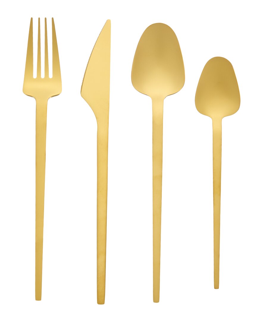 Jonathan Adler Vienna 24pc Flatware Set In Gold