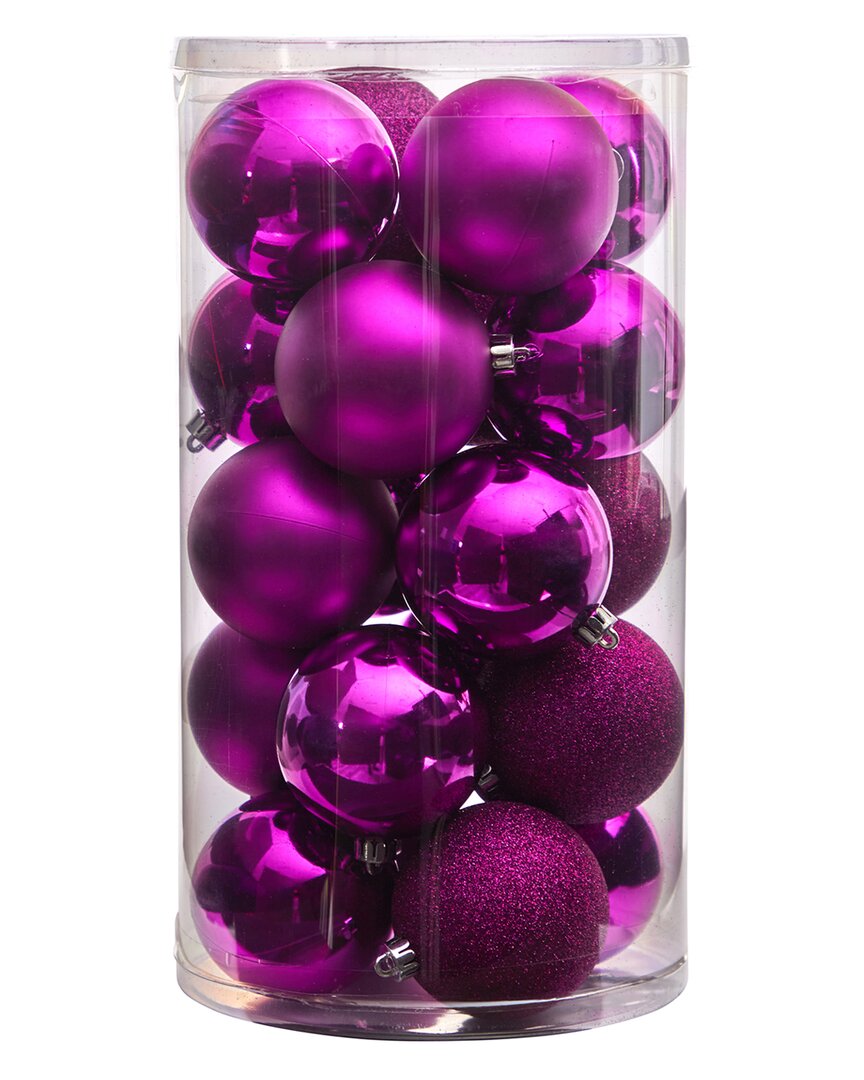 Nearly Natural Set Of 20 Shatterproof Ornaments In Pink