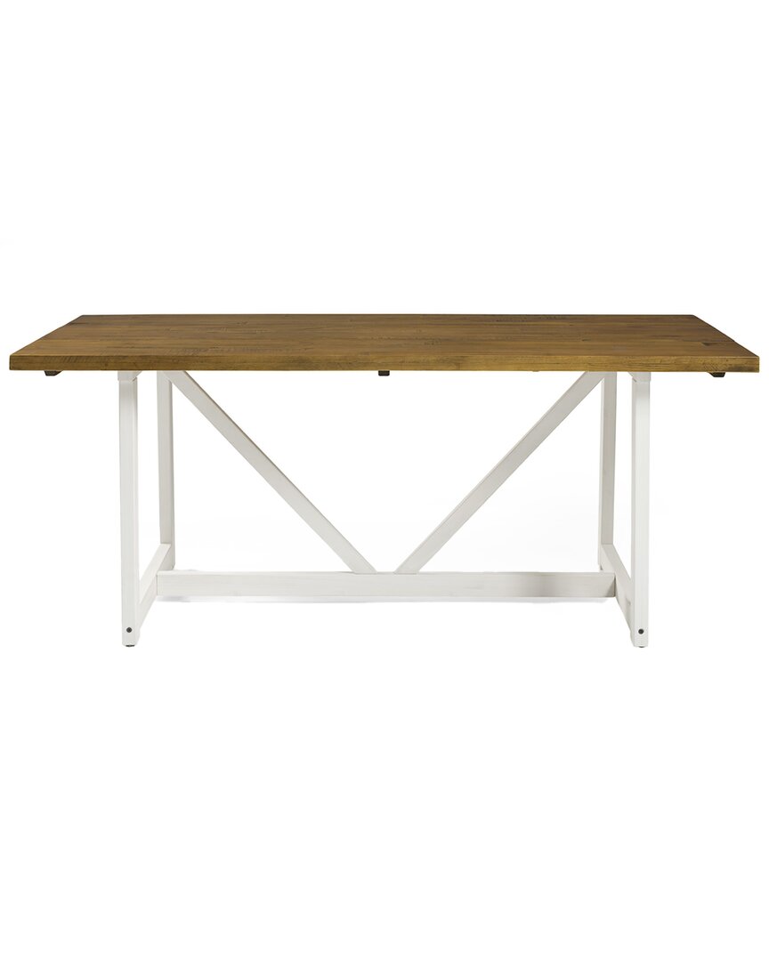 Walker Edison 72" Solid Wood Trestle Dining Table In Brown