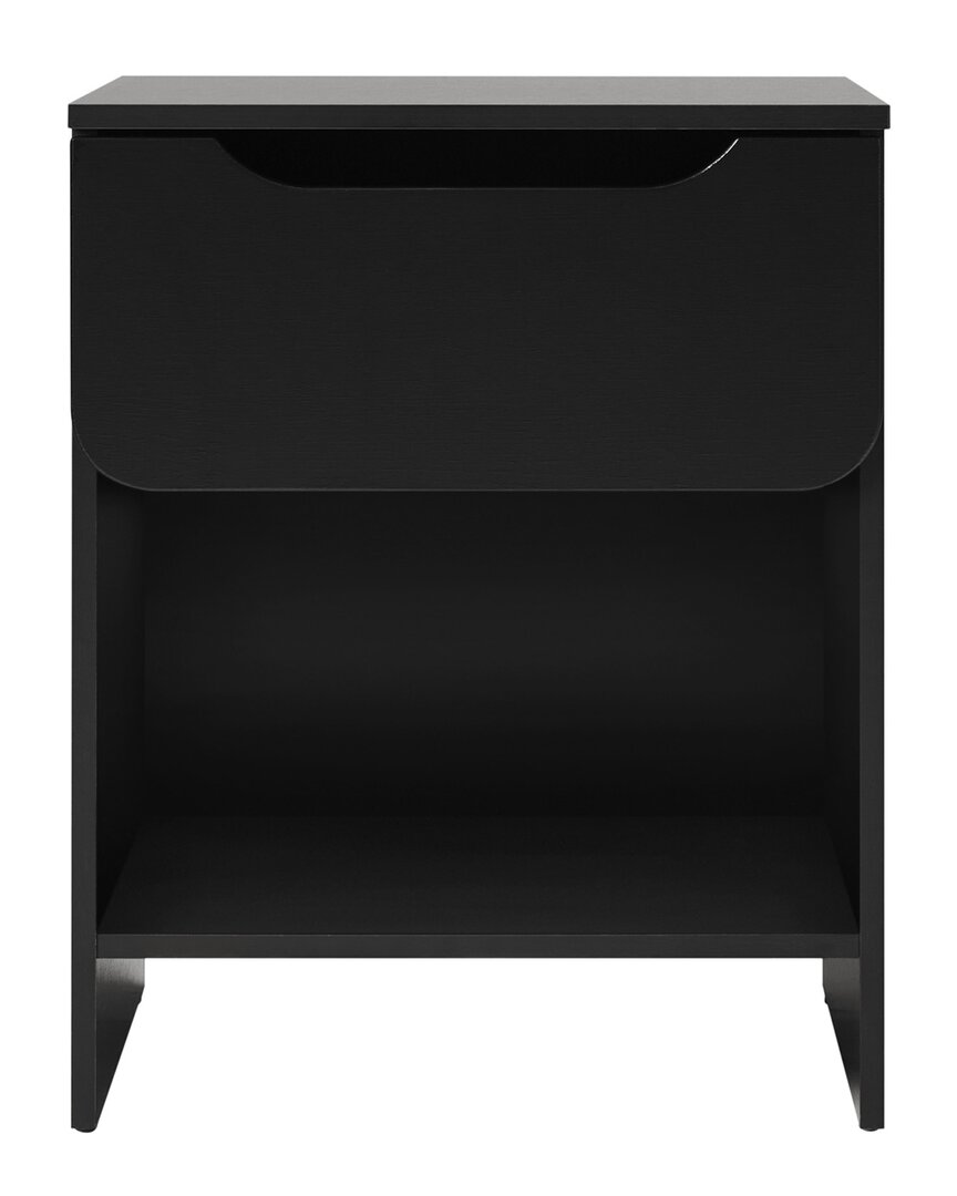 Walker Edison Modern Minimalist 1-drawer Nightstand With Cubby In Black