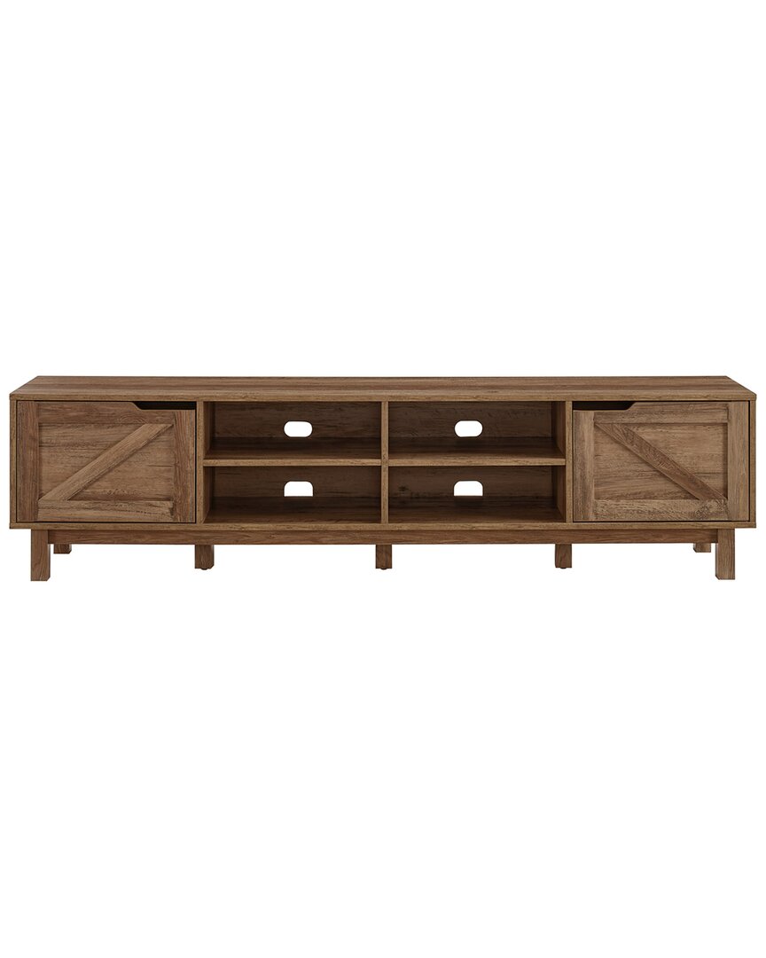Walker Edison Rustic Barndoor Open-storage Tv Stand For Tvs Up To 80in In Brown