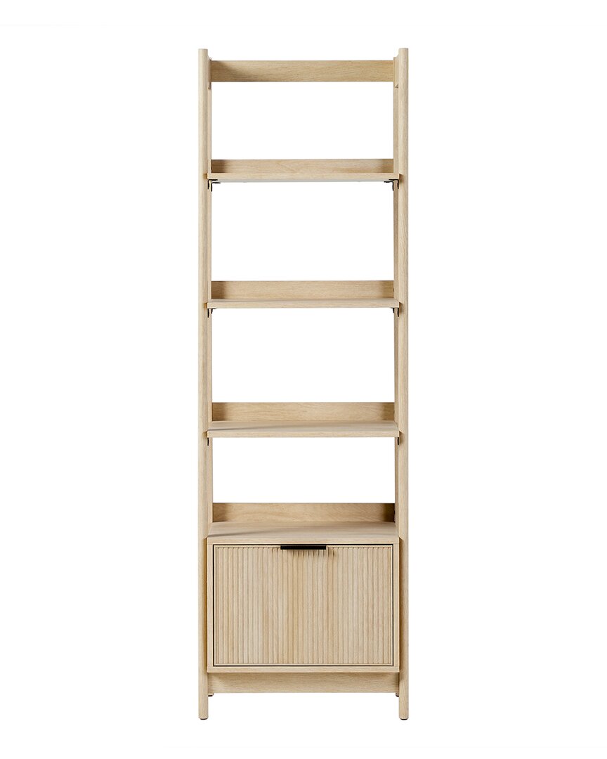 Walker Edison Transitional Narrow Bookshelf With Drawer On Bottom In Brown